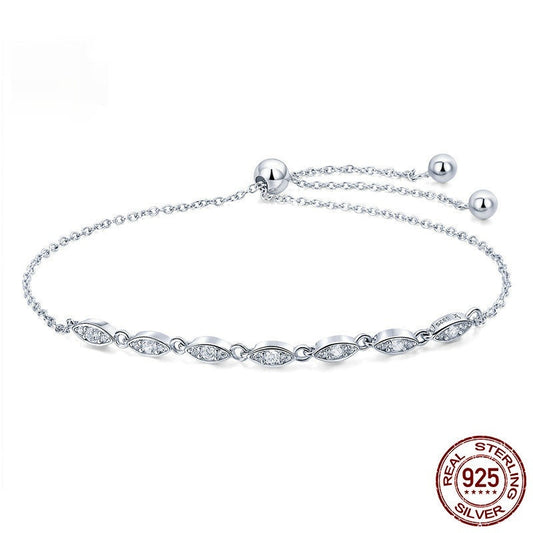 Simple Beauty Sterling Silver Inlaid Jewel Bracelet For Women
