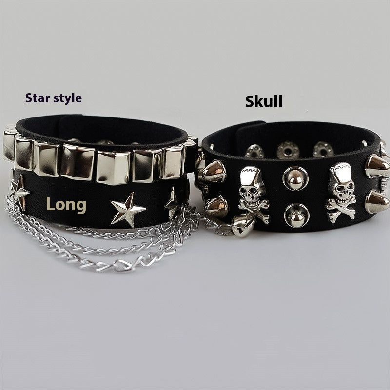 Cool Girl Punk PU Leather Rivet Bracelet