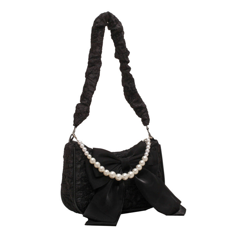 Women's Pearl Bow New Underarm Bag