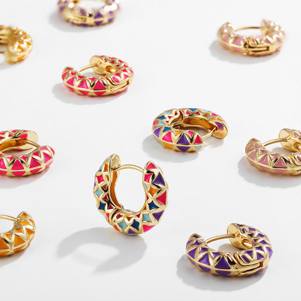 Cute Multi color hoop Earrings