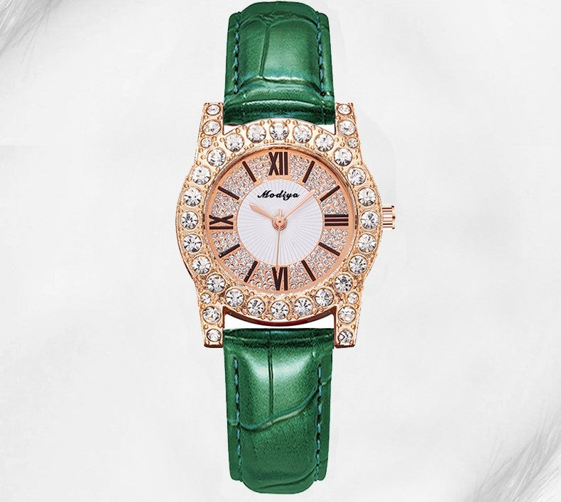 Diamond-embedded Creative Women’s Watch With Roman Scale