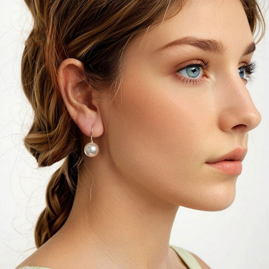 Sterling Silver Shell Pearl Ear Studs
