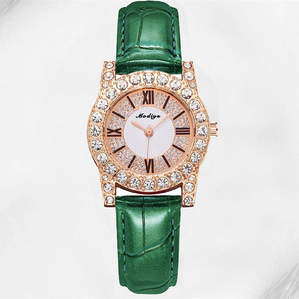 Diamond-embedded Creative Women’s Watch With Roman Scale