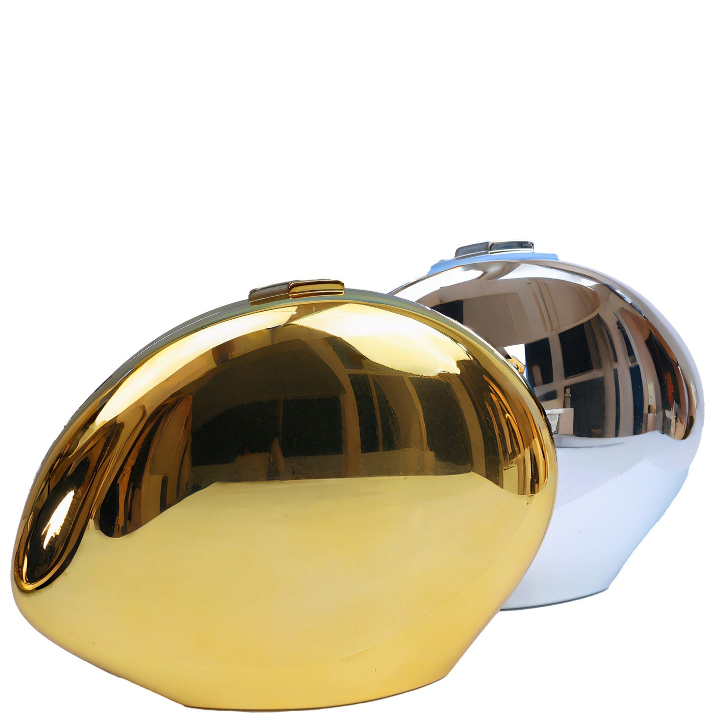 Golden Acrylic Metallic Goose Egg Box Banquet Clutch Bag