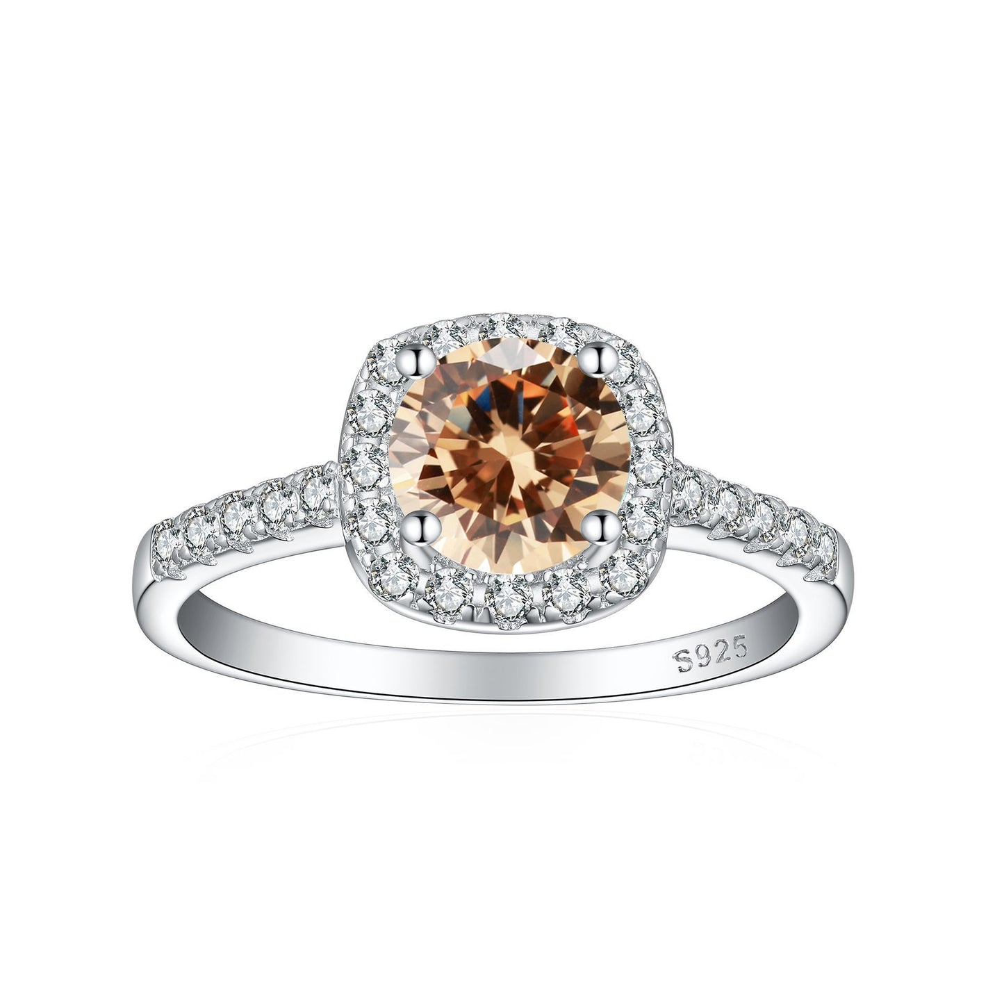 Crystal Colored Gems S925 Sterling Silver Ring For Women