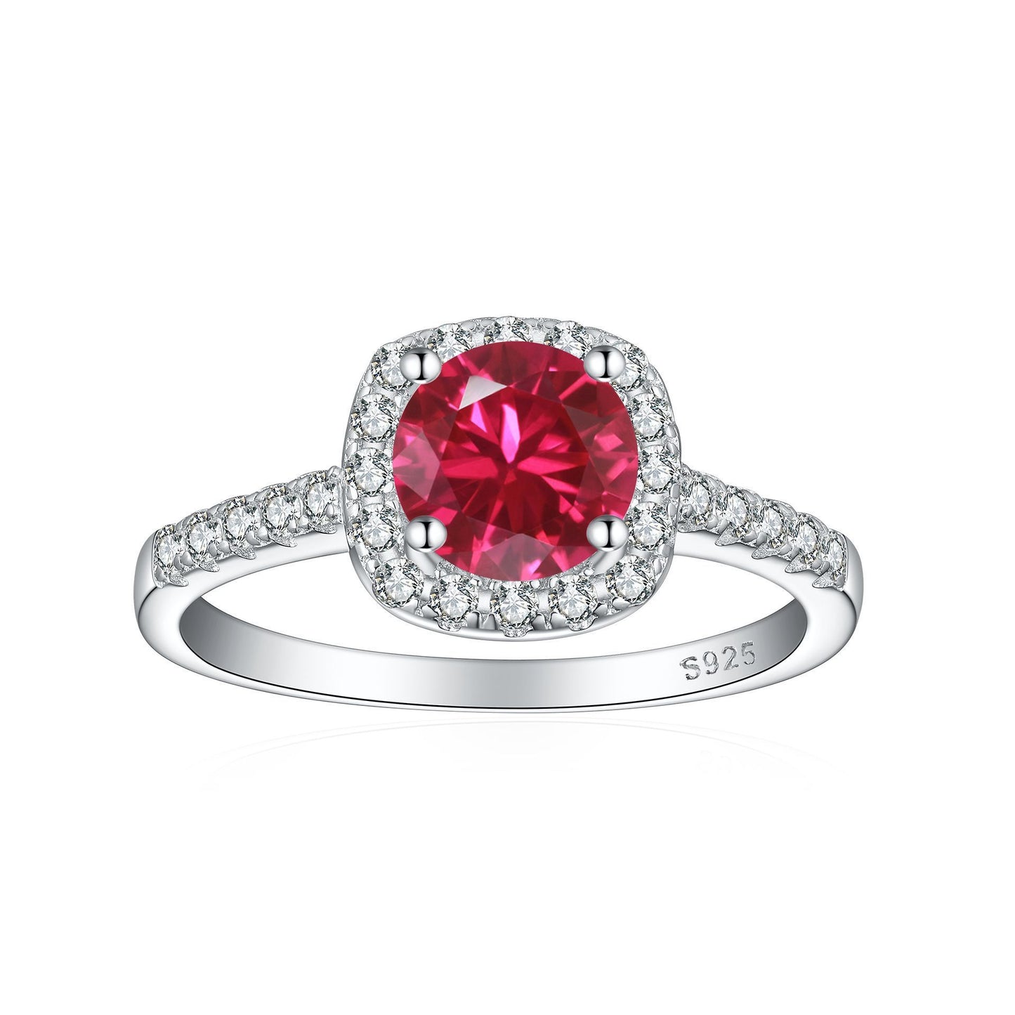 Crystal Colored Gems S925 Sterling Silver Ring For Women