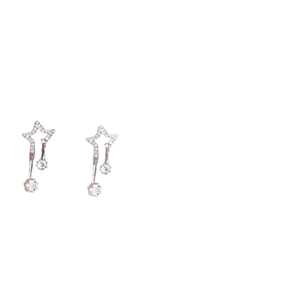 Diamond Embedded Star Stud Earrings