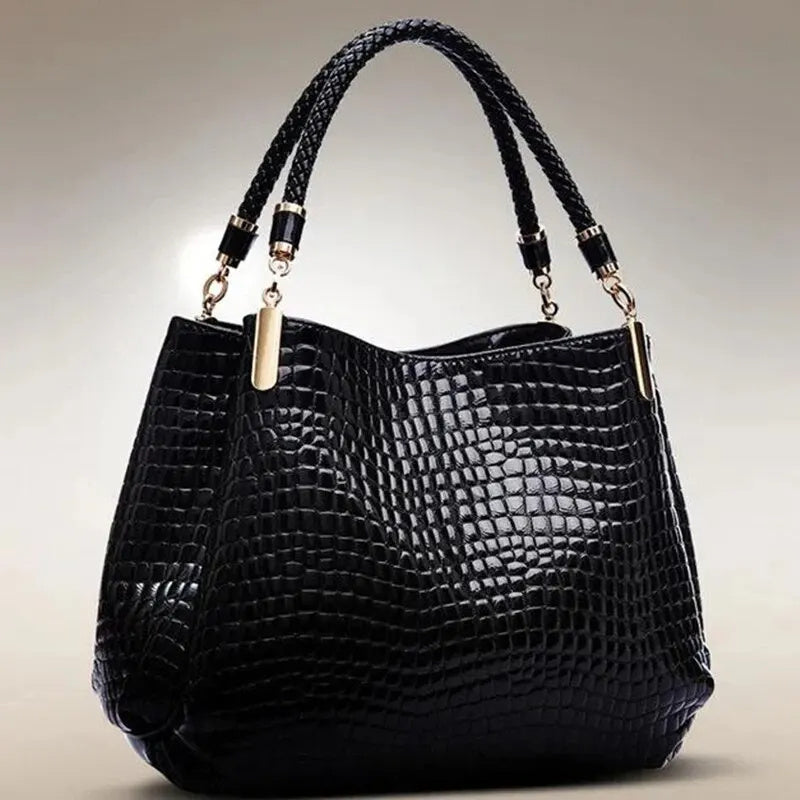 Crocodile Print Bright Face Handbag