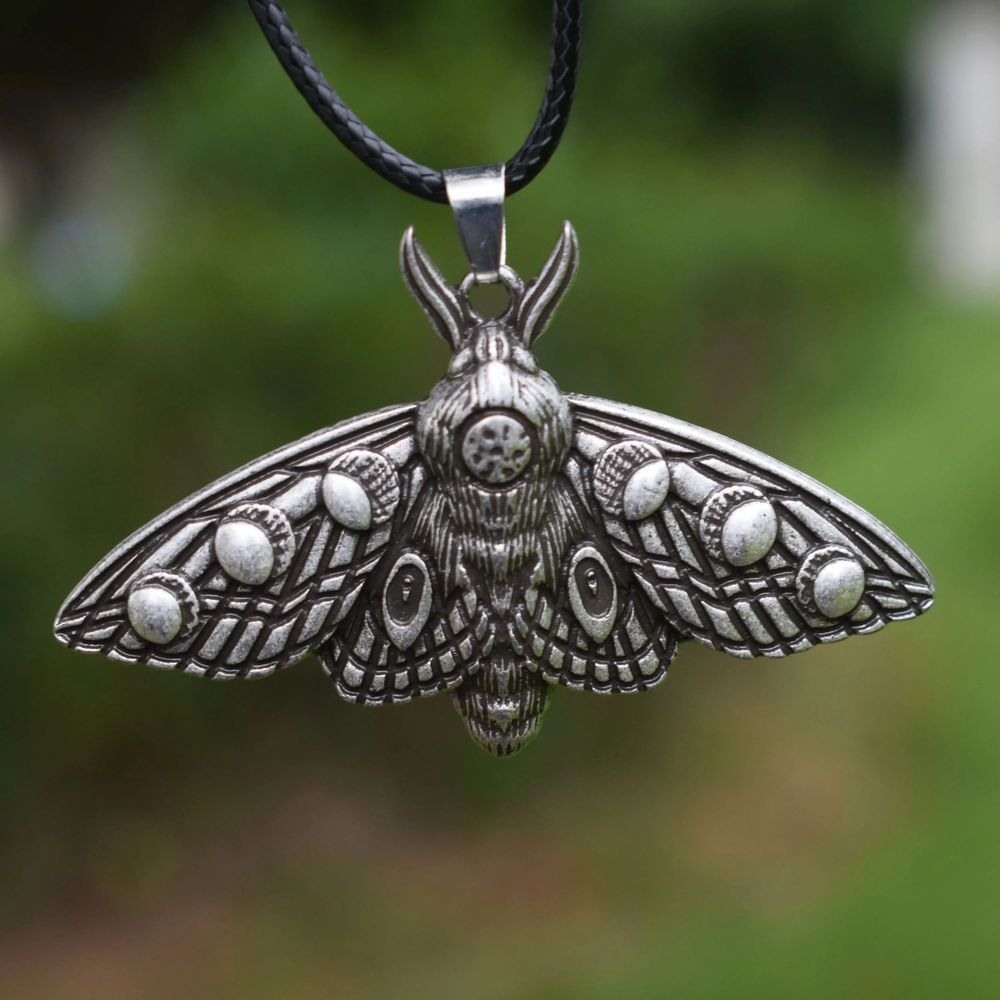 Gothic Style Death Moth Necklace