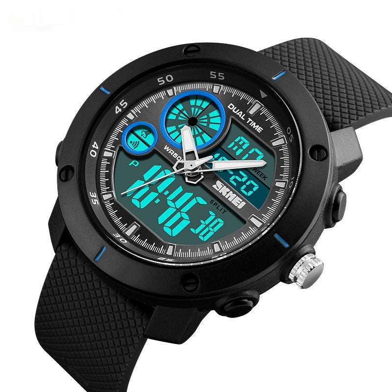 Waterproof Double Display Sports Chronograph Electronic Watch