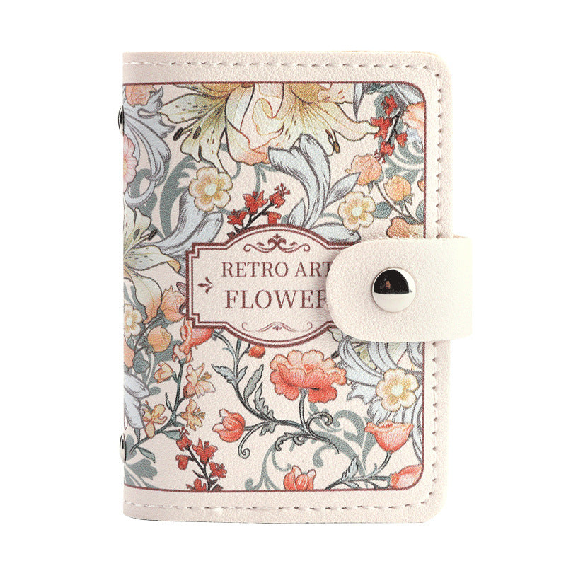 Women's Flower Oil Painting Retro Style Card Holder Wallet