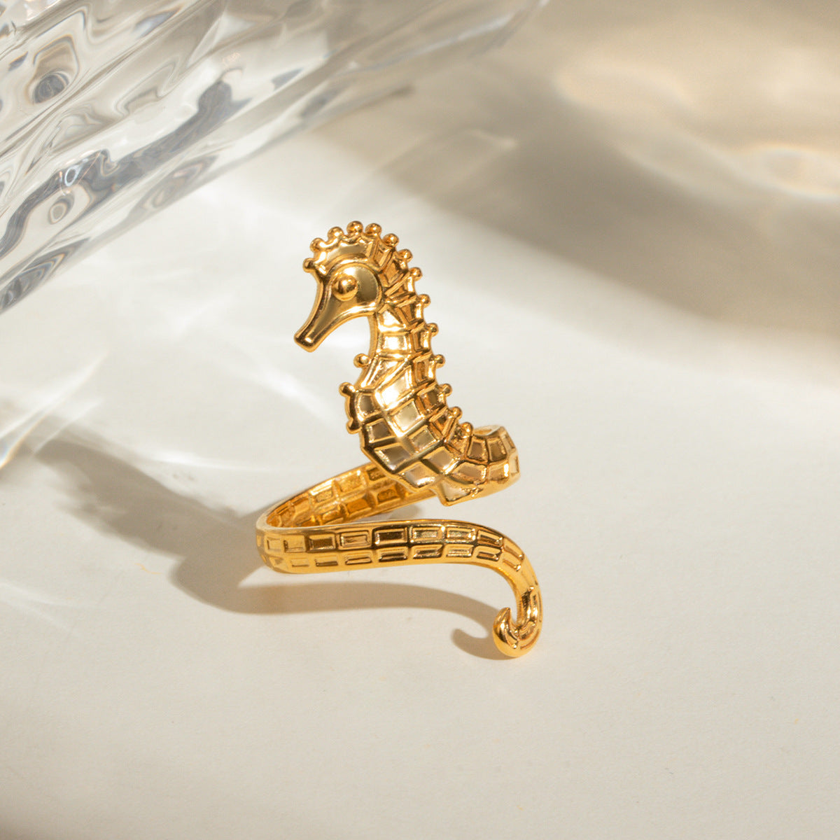 Fashion Personality Stainless Steel Seahorse Ring