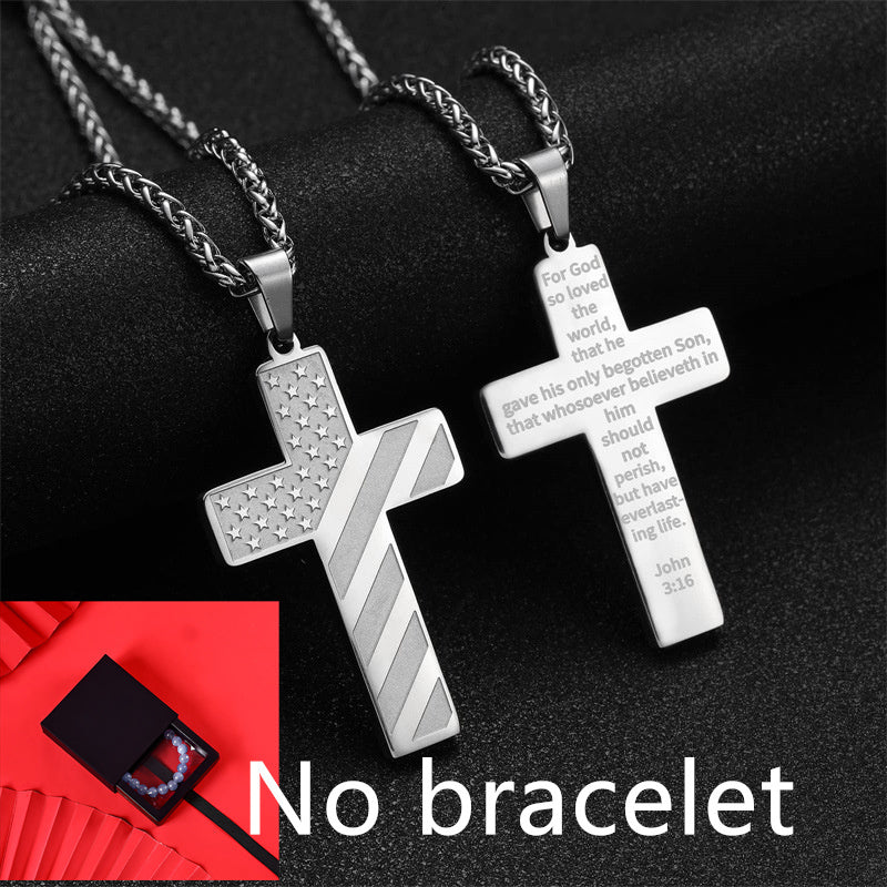 Cross Flag Necklace Letters High Sense Hip Hop