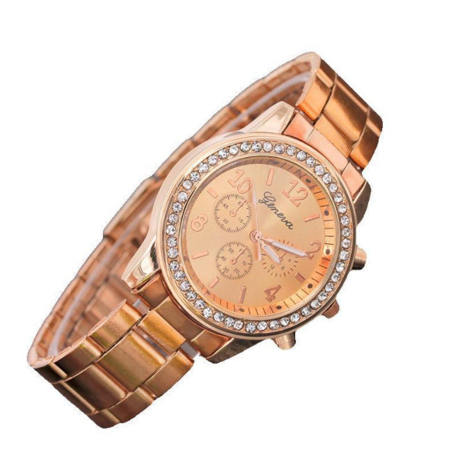 Diamond Alloy Steel Band Women's Watch