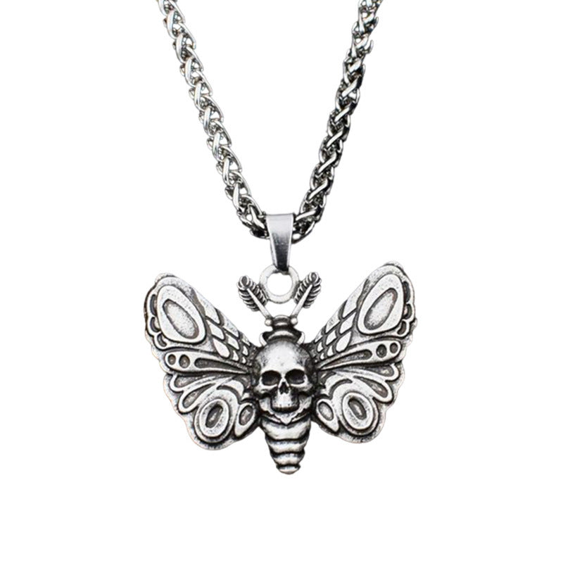 Gothic Style Death Moth Necklace