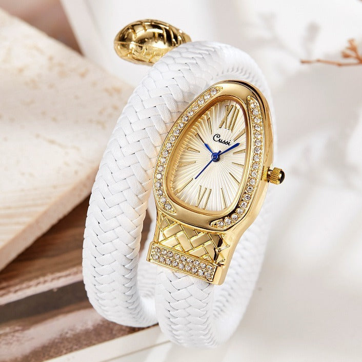 Snake Fashion Diamond Leather Strap Women's Watch