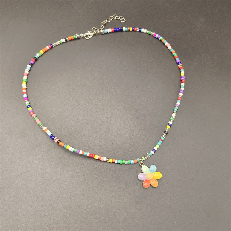 Cute Children's Rainbow Love Clavicle Chain Dopamine Necklace