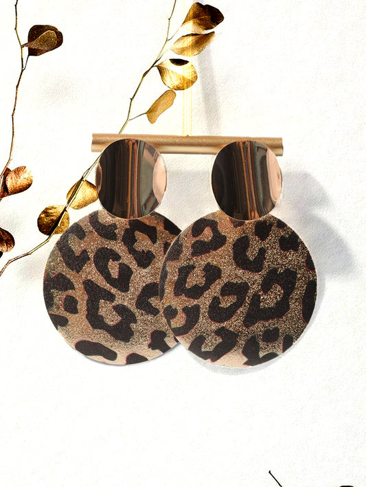 Leopard Print Drop Earrings