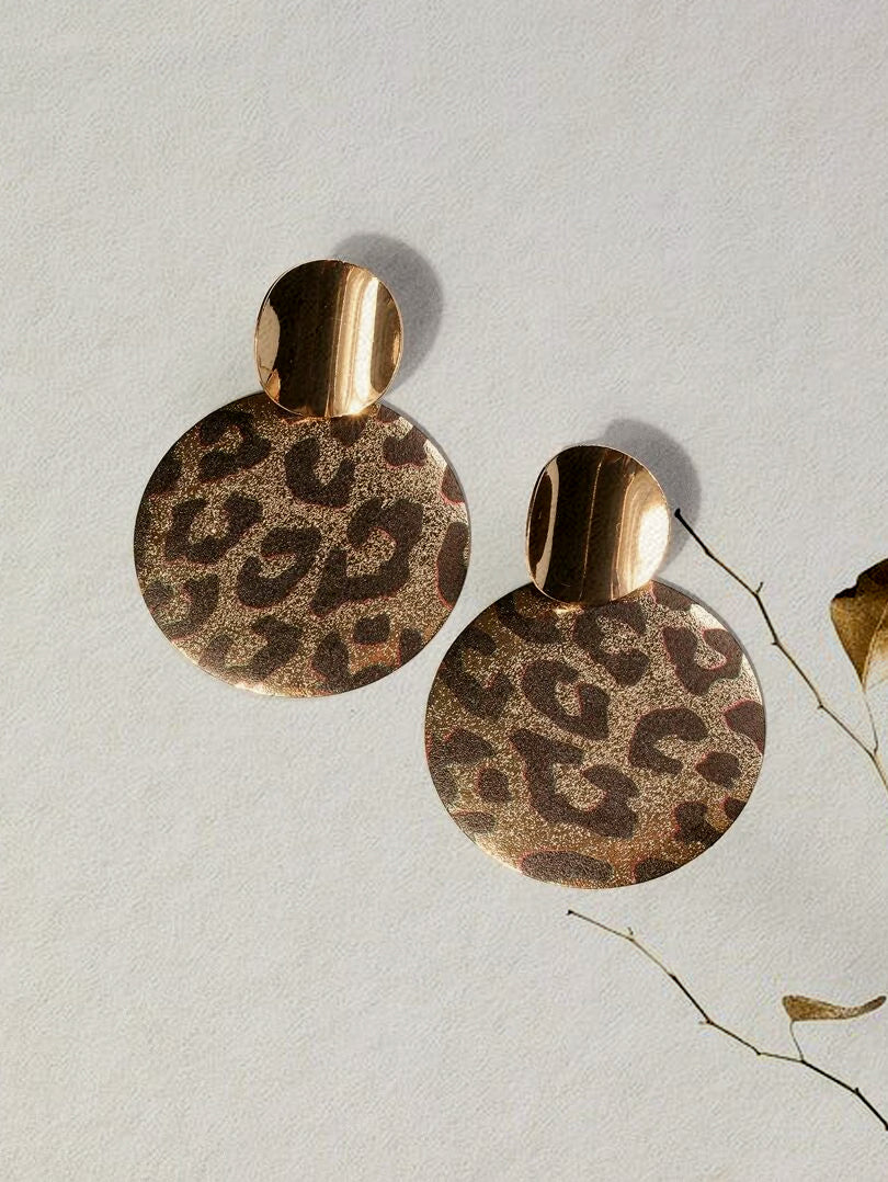 Leopard Print Drop Earrings