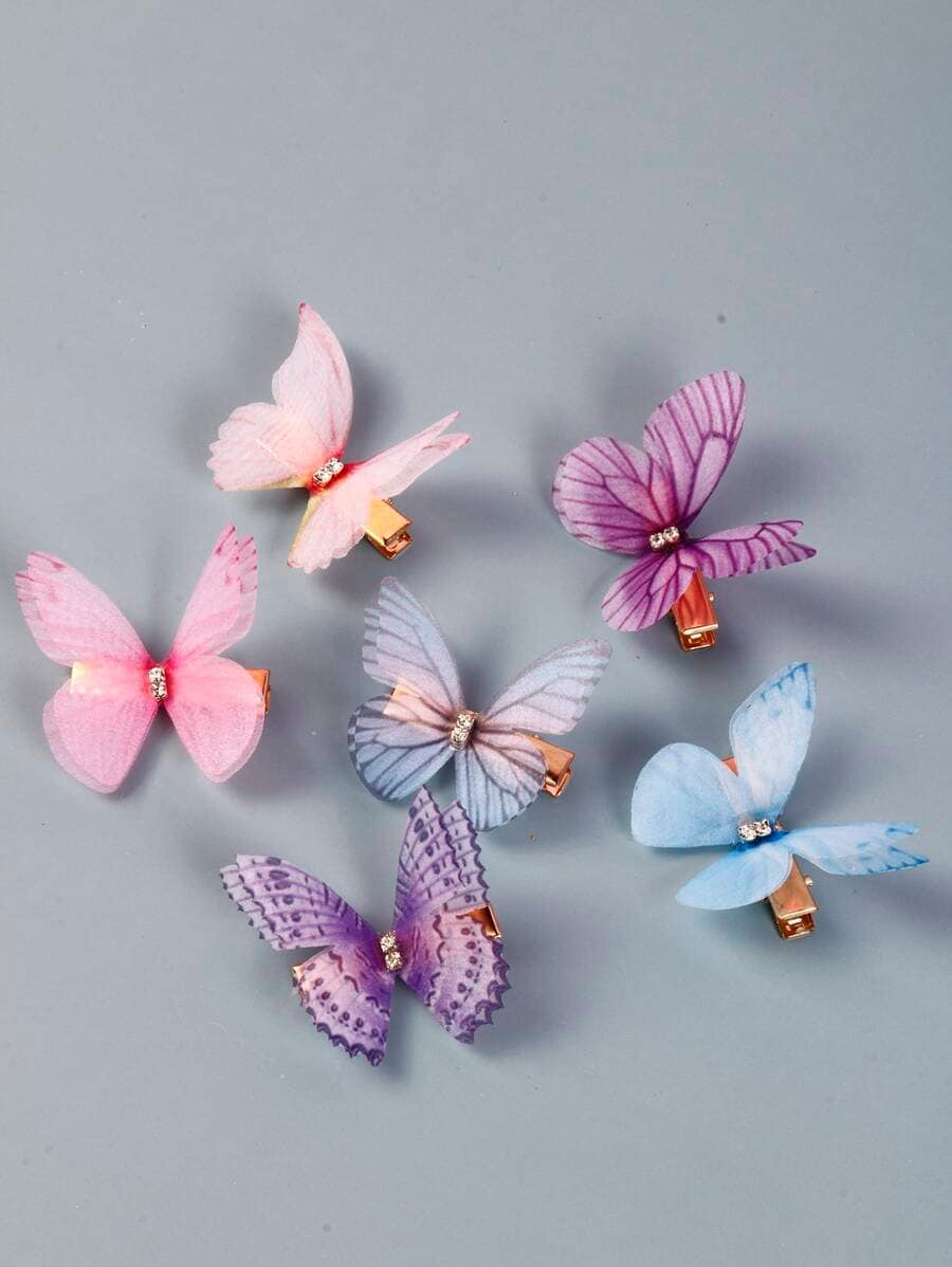 6pcs Butterfly Decor Hair Clip