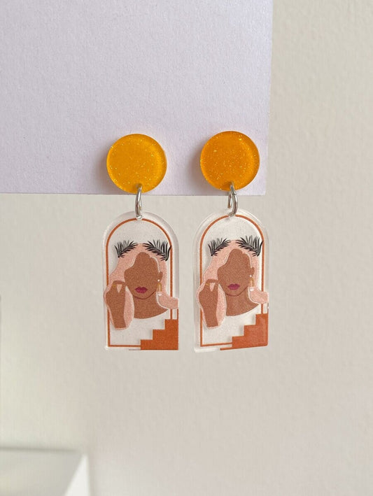 Figure Graphic Geometric Drop Earrings