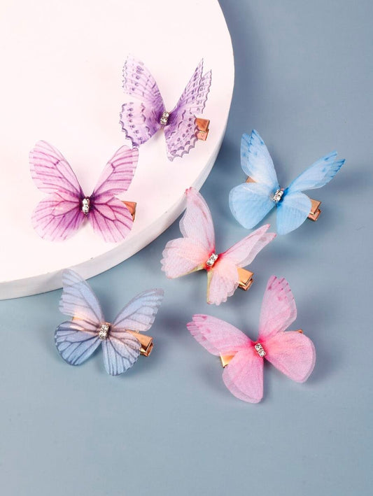 6pcs Butterfly Decor Hair Clip