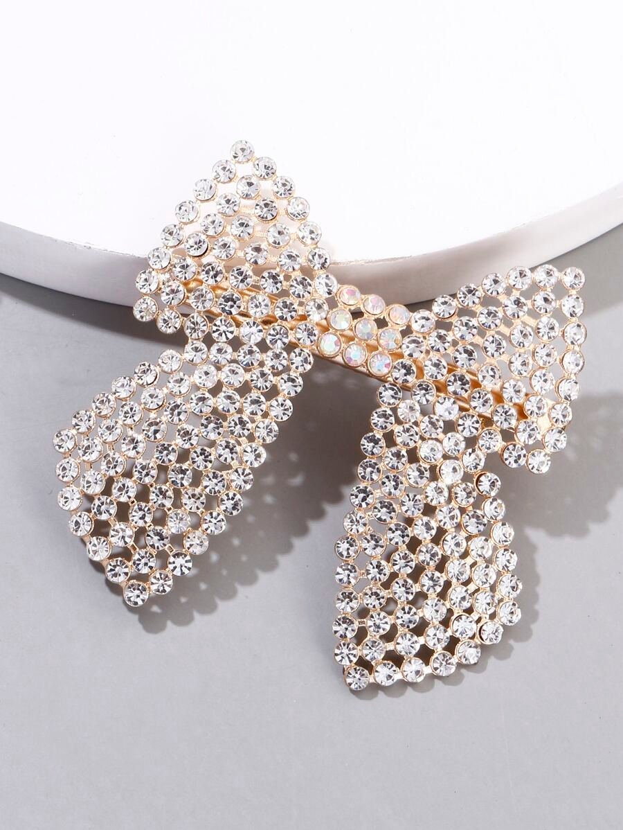 Rhinestone Bow Hair Clip