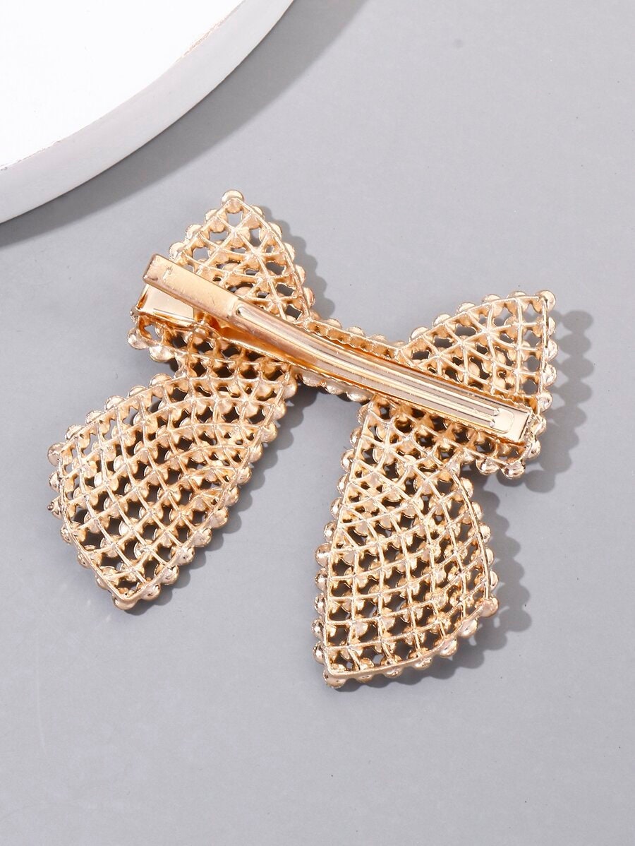 Rhinestone Bow Hair Clip