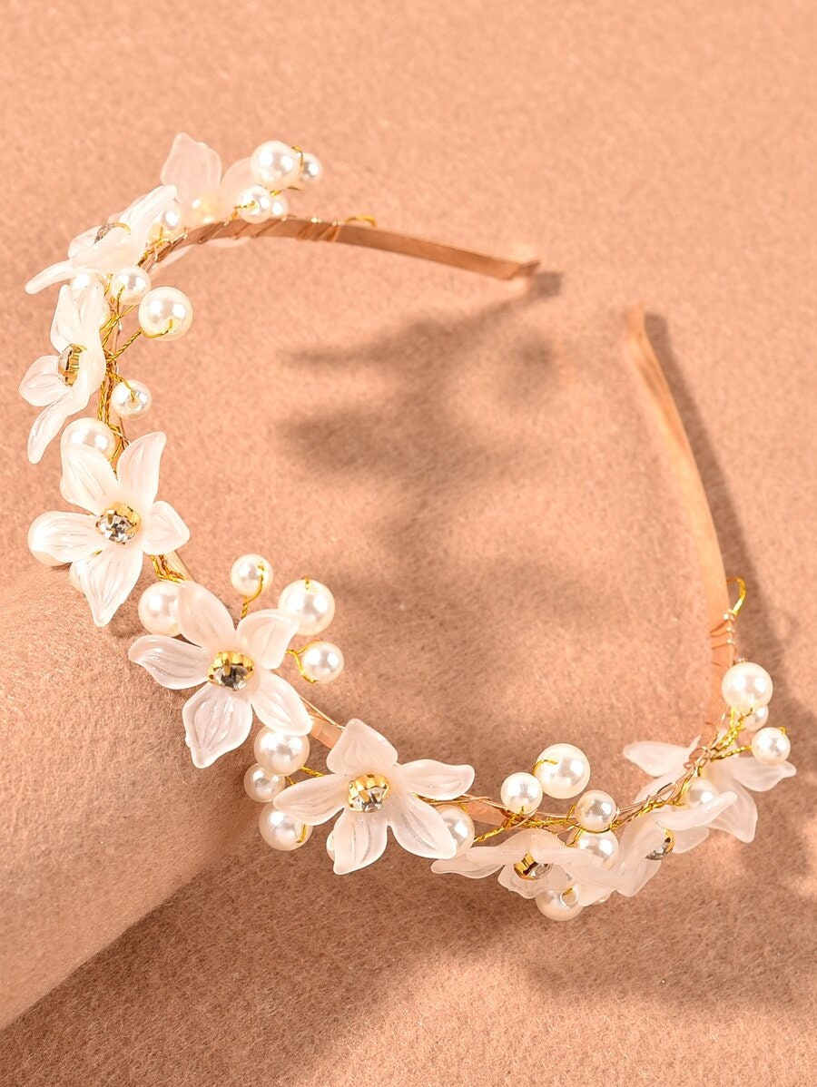 Faux Pearl Decor Hair Hoop