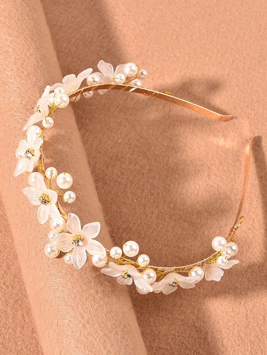 Faux Pearl Decor Hair Hoop