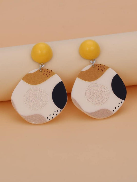 Geo Decor Drop Earrings