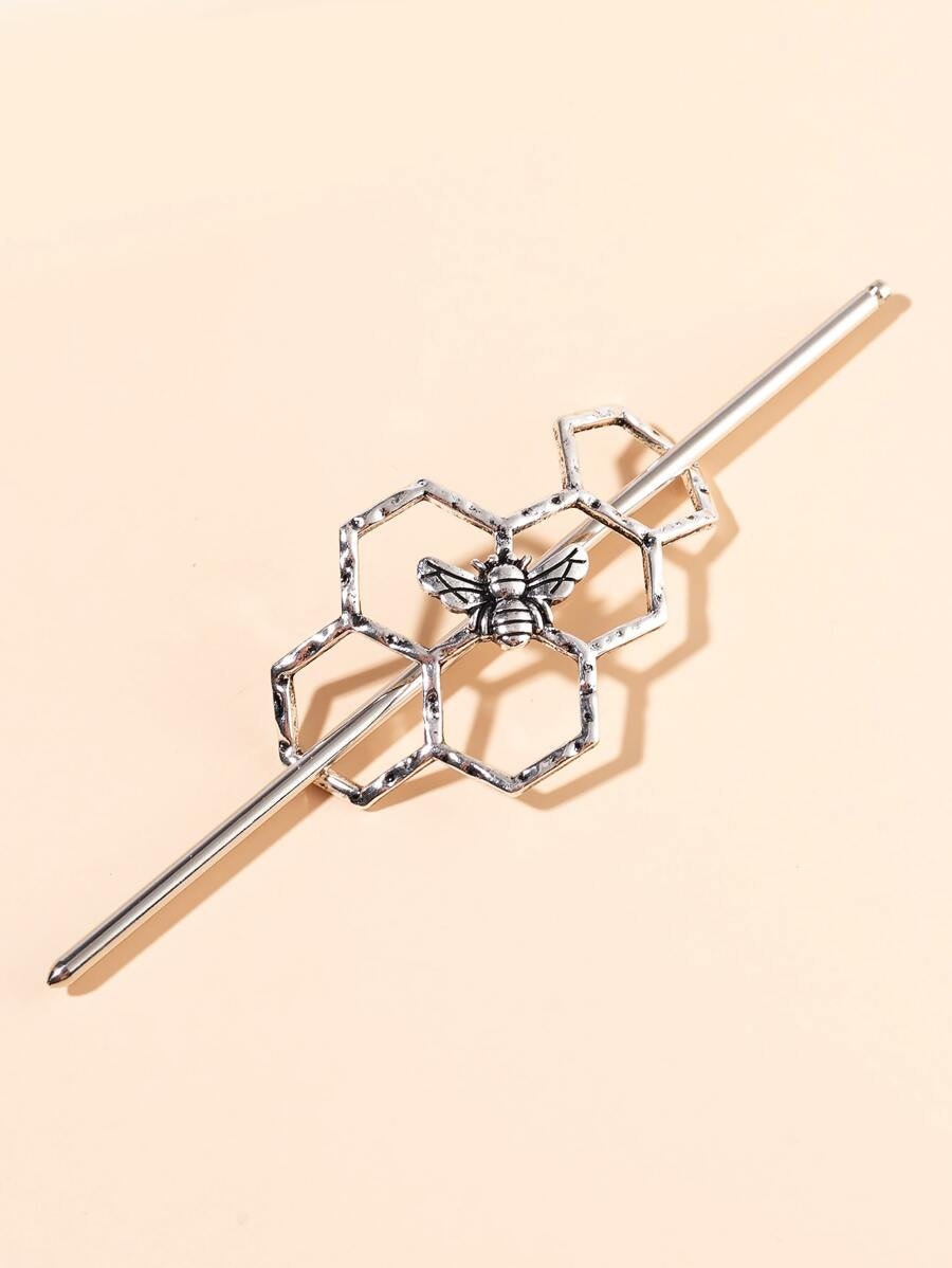Bee Decor Hair Slide With Stick