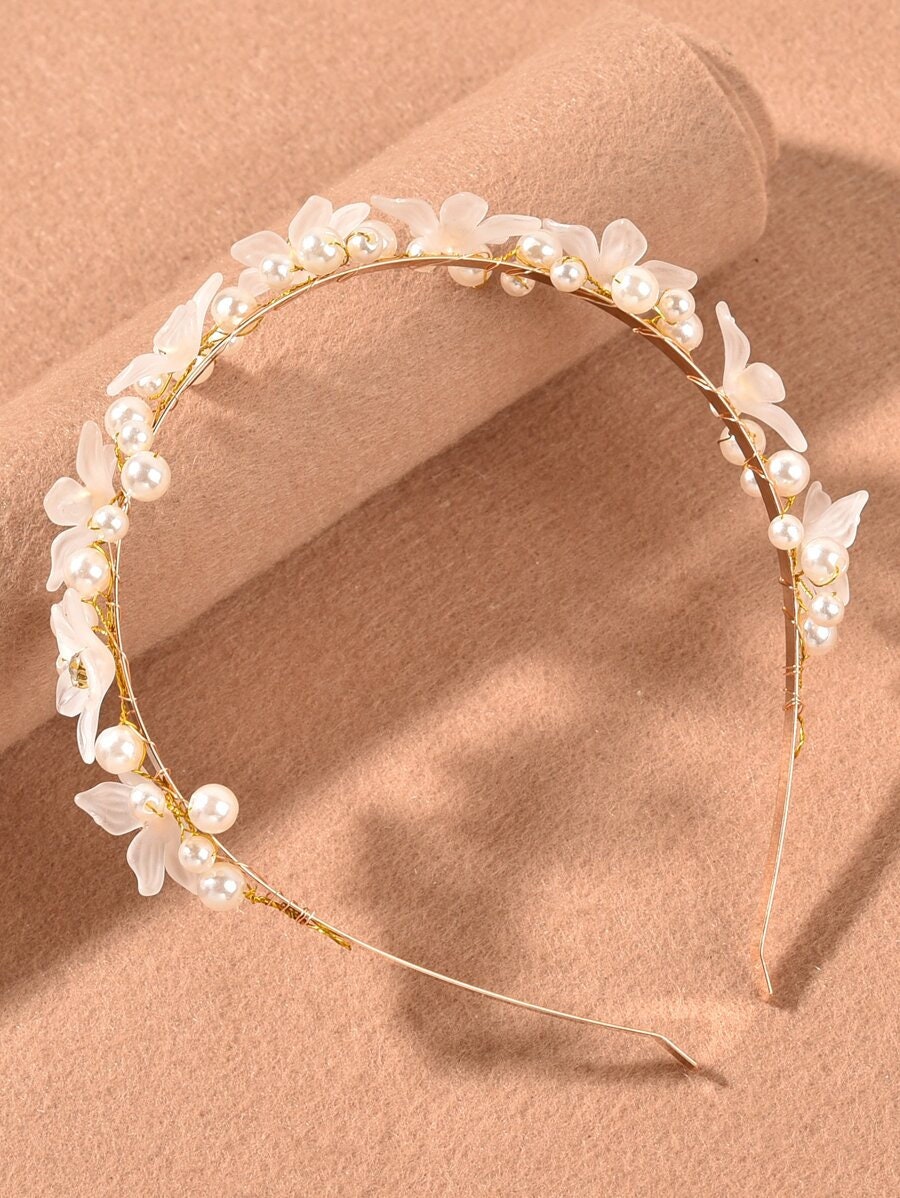 Faux Pearl Decor Hair Hoop