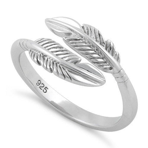 Sterling Silver Double Feather Ring