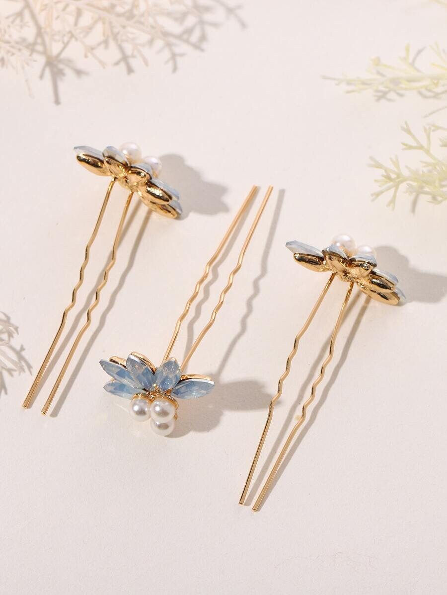 4pcs Faux Pearl Hair Pin