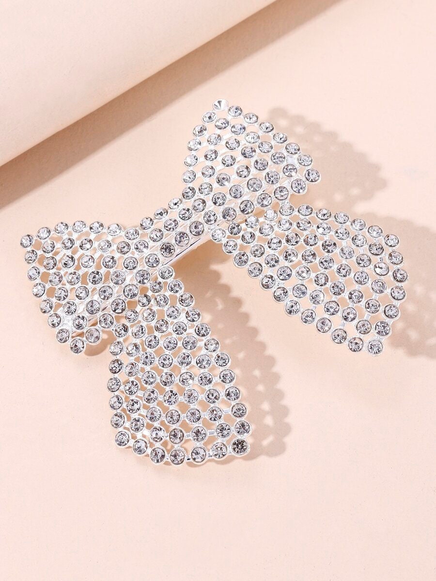 Rhinestone Bow Hair Clip