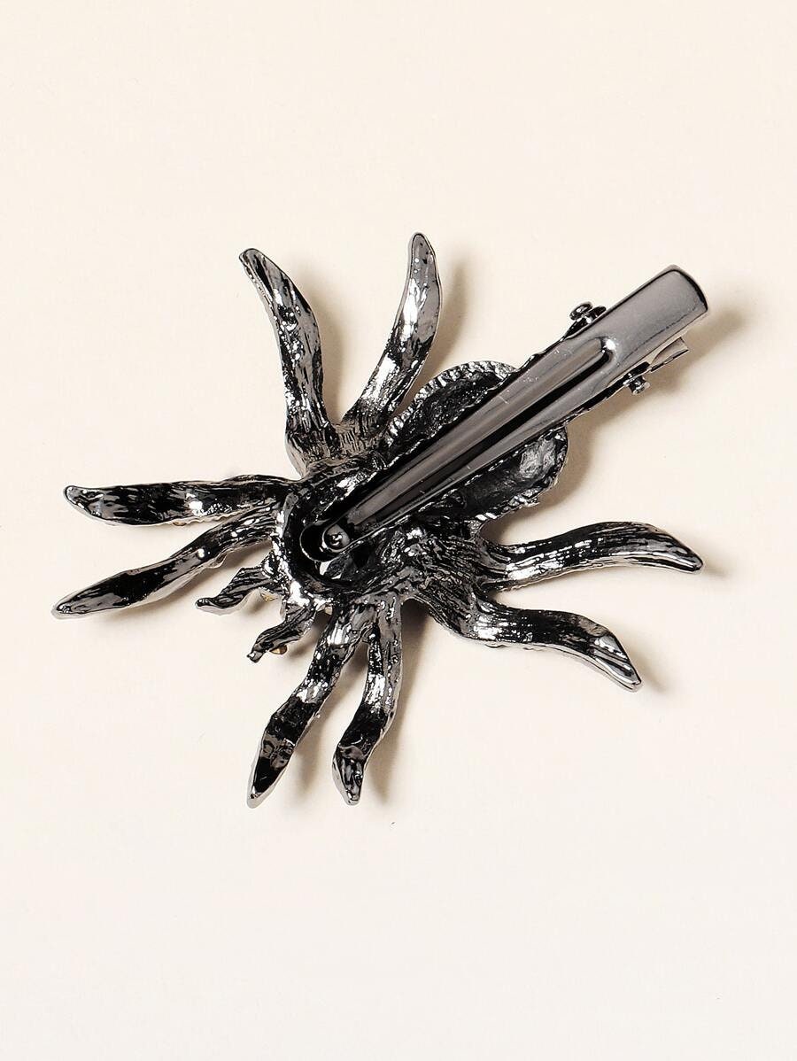 Halloween Rhinestone Spider Hair Clip