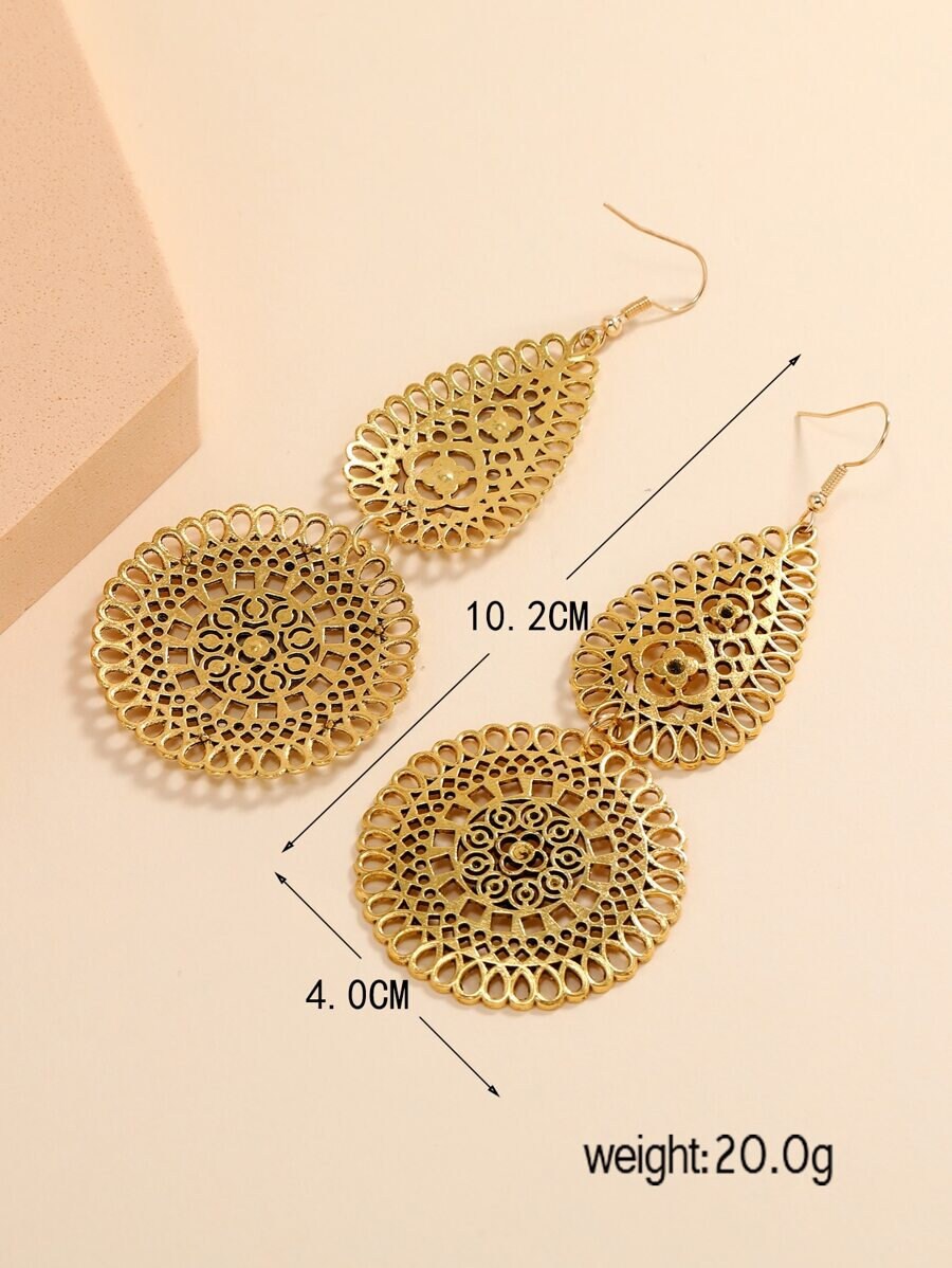 Hollow Out Water Drop Earrings