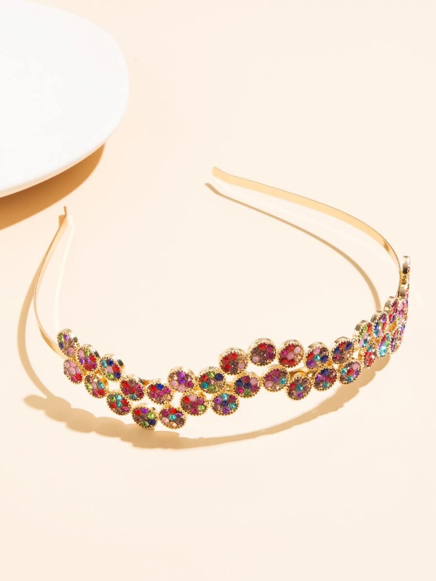 Multicoloured Rhinestone Headband