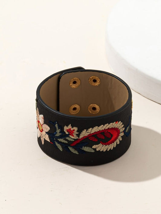 Flower Embroidered Bracelet