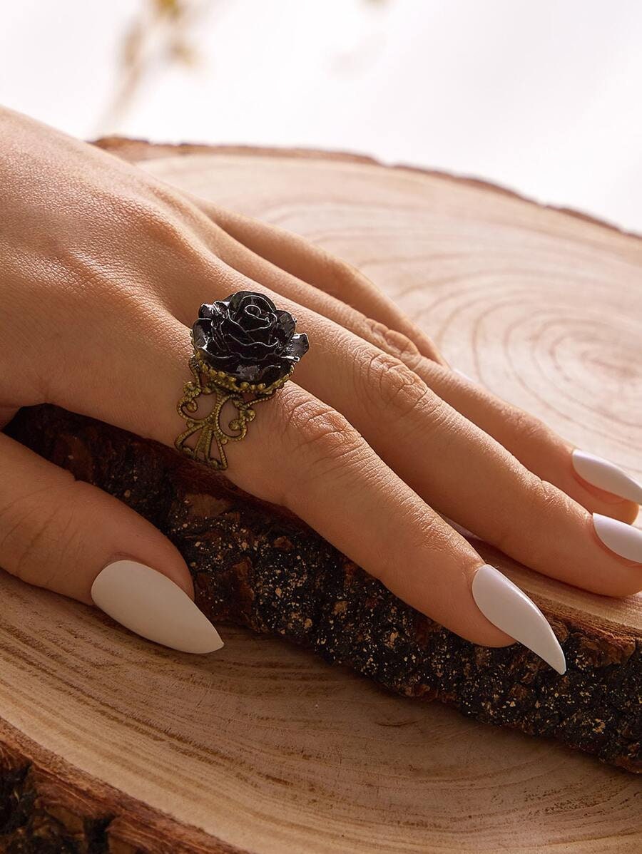 Flower Hollow Out Cuff Ring