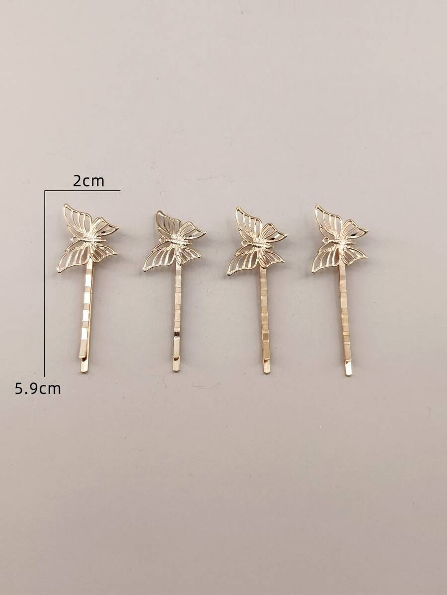 4pcs Butterfly Bobby Pin