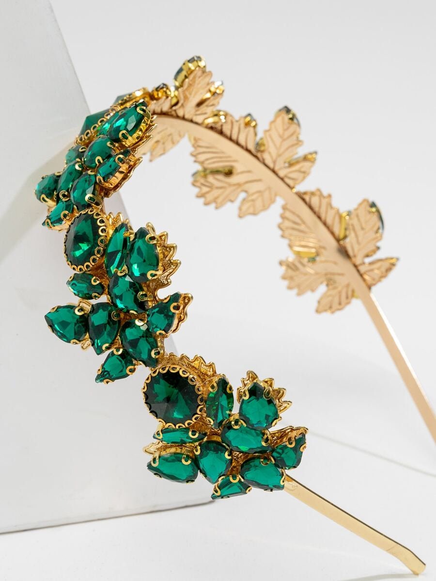 Green Rhinestone Headband