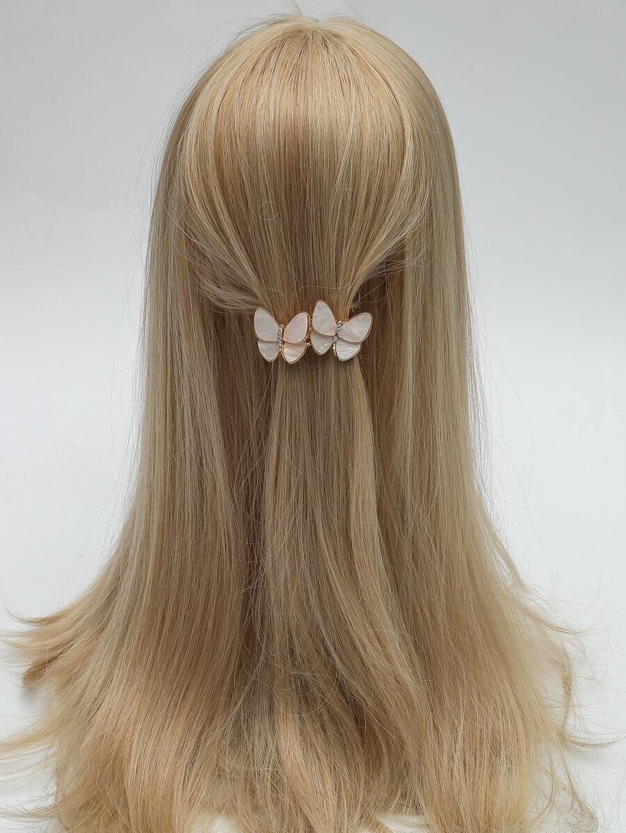 Rhinestone & Butterfly French Clip