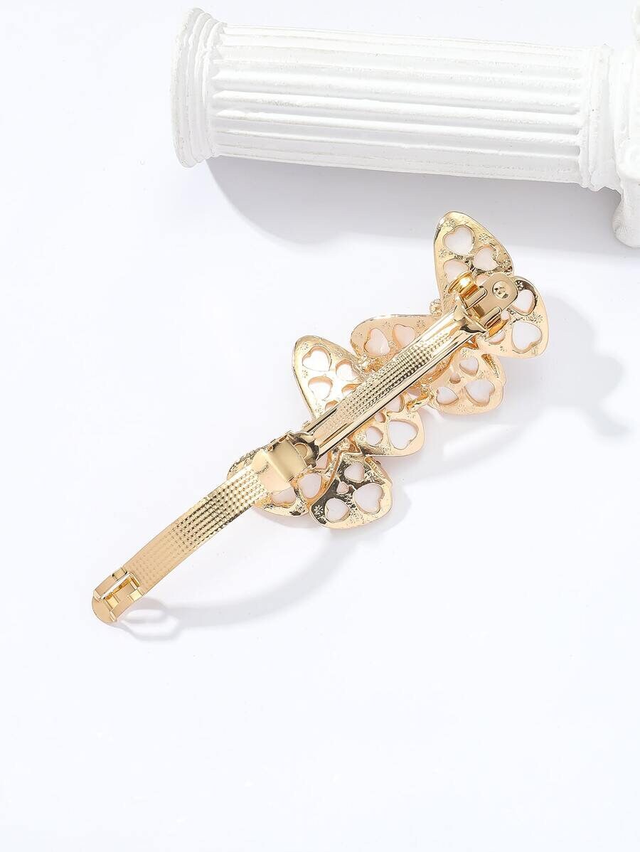 Rhinestone & Butterfly French Clip