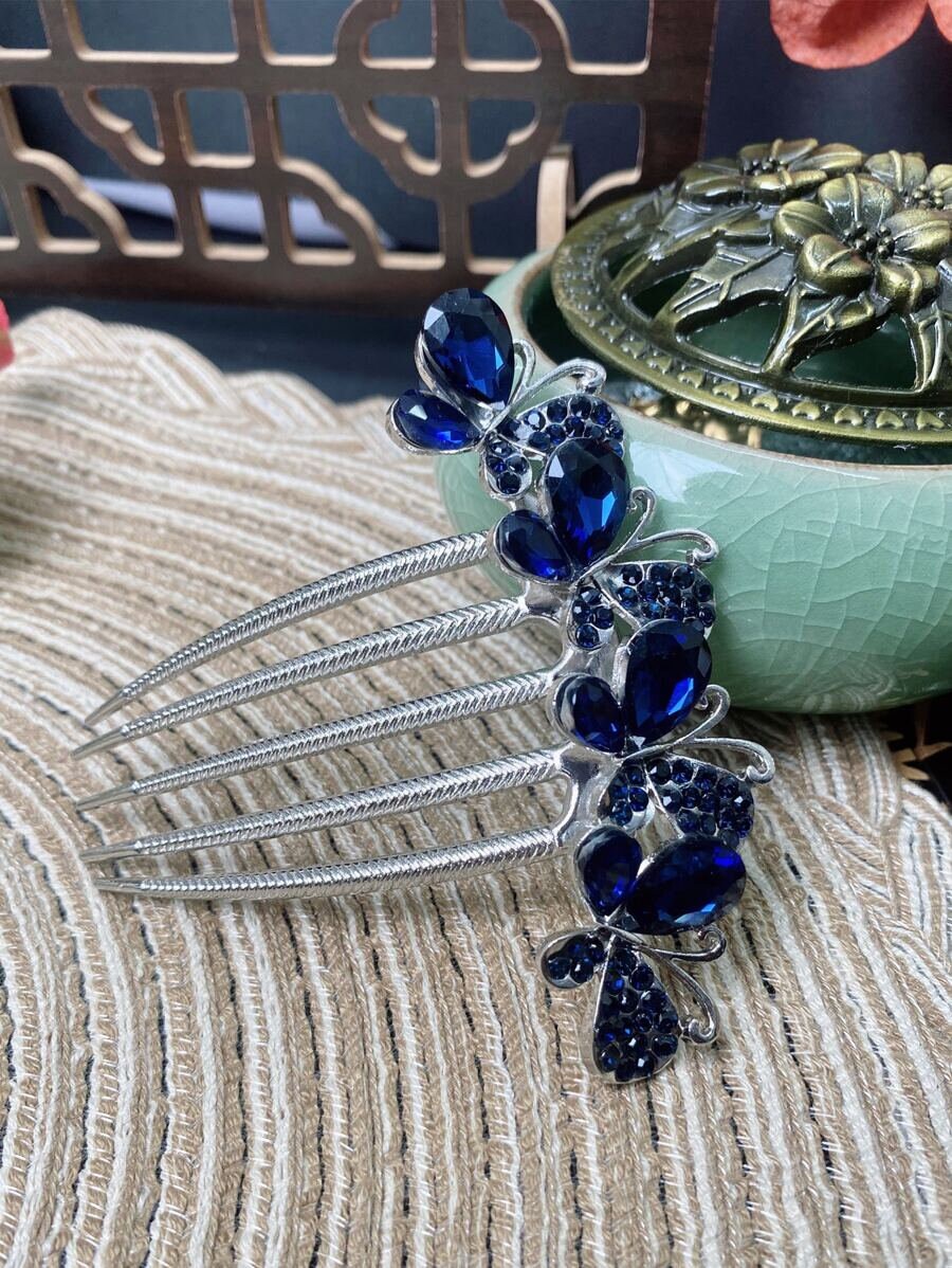 Rhinestone Butterfly Hair Comb