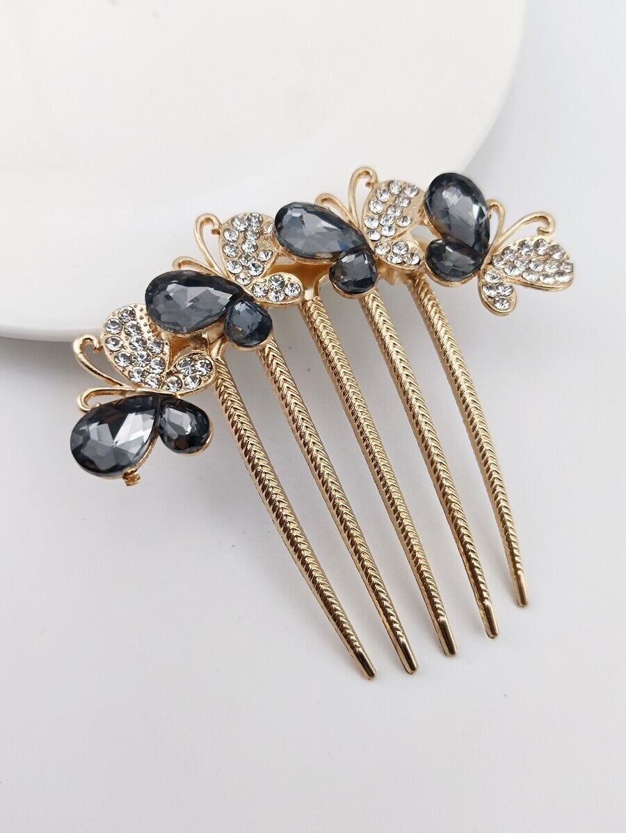 Rhinestone Butterfly Hair Comb