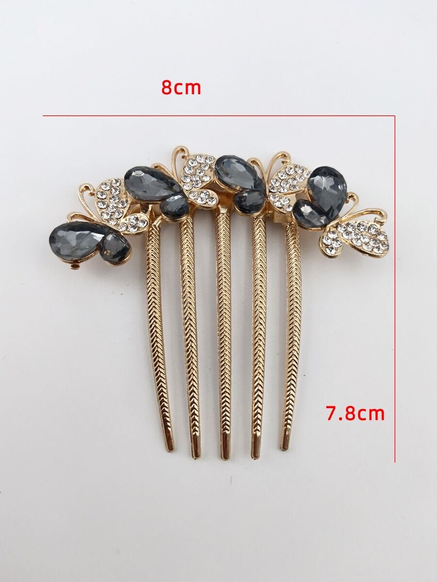 Rhinestone Butterfly Hair Comb