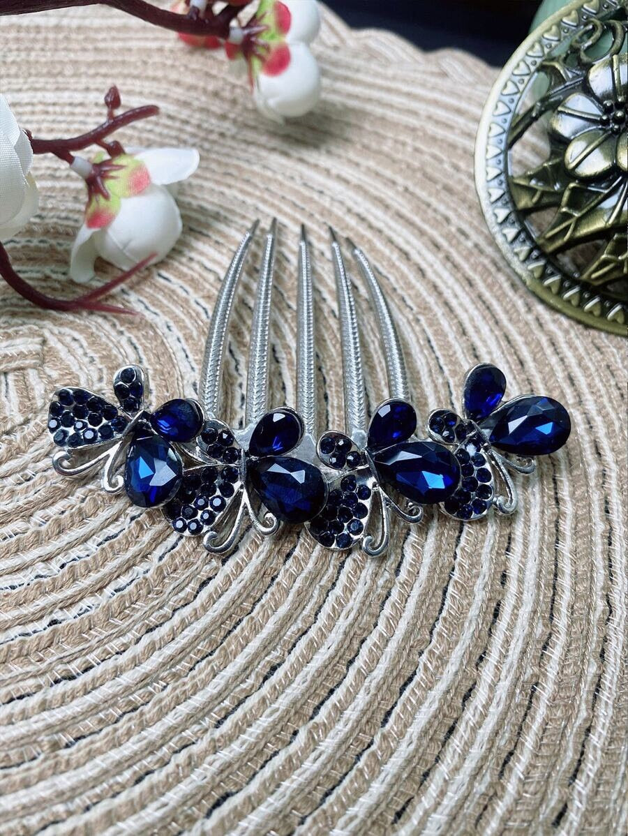 Rhinestone Butterfly Hair Comb