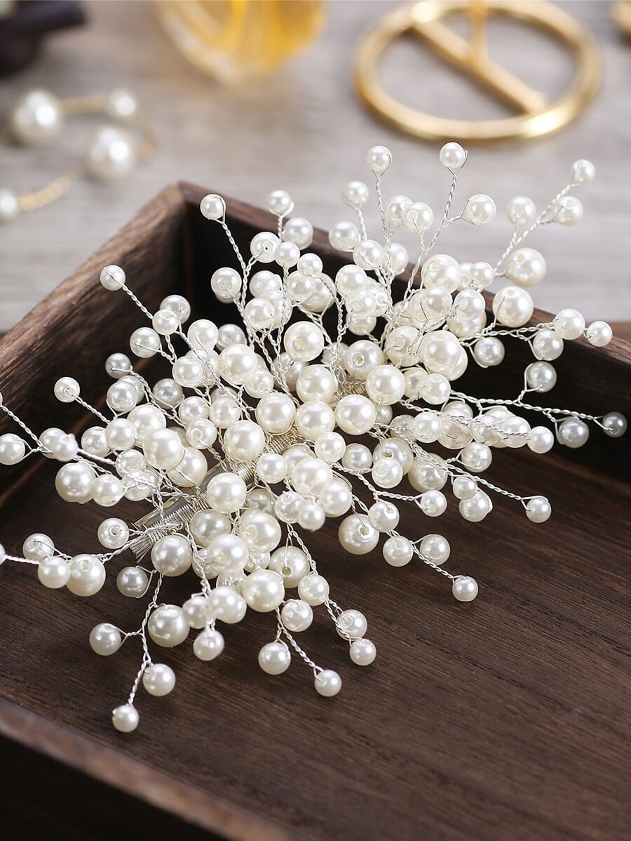 Faux Pearl Bridal Hair Clip